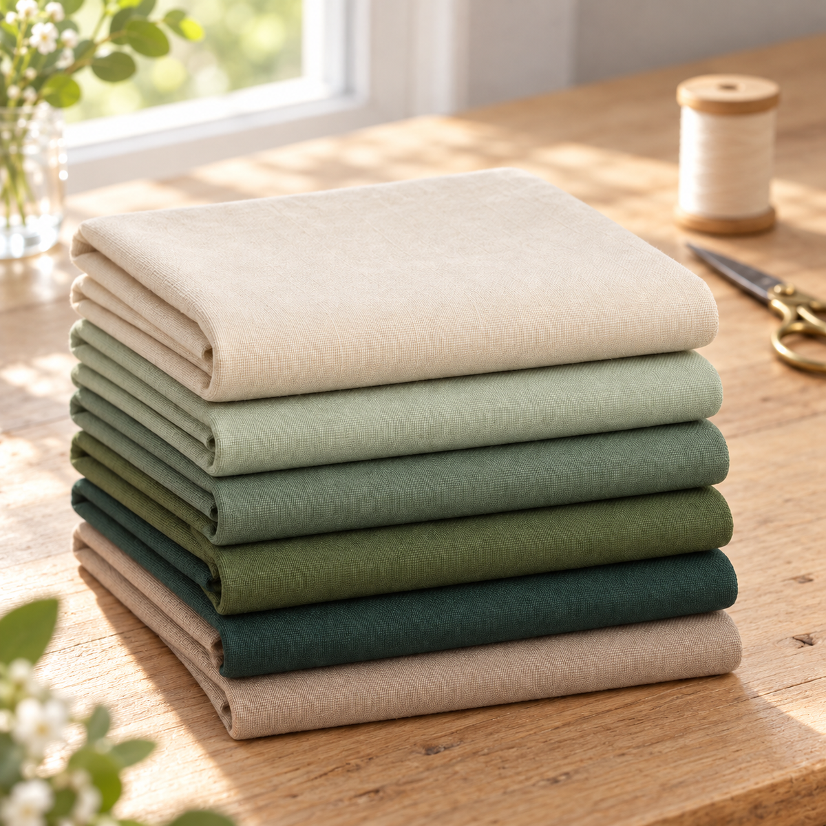 Meadow Sage Cotton Fat Quarter Bundle - 6 Pieces — AI-generated product concept, view 5
