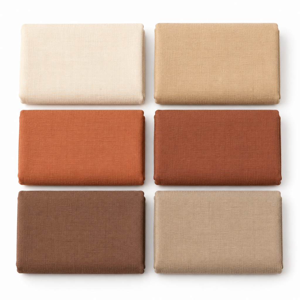 Clay & Linen Cotton Fat Quarter Bundle - 6 Pieces — AI-generated product concept, view 2