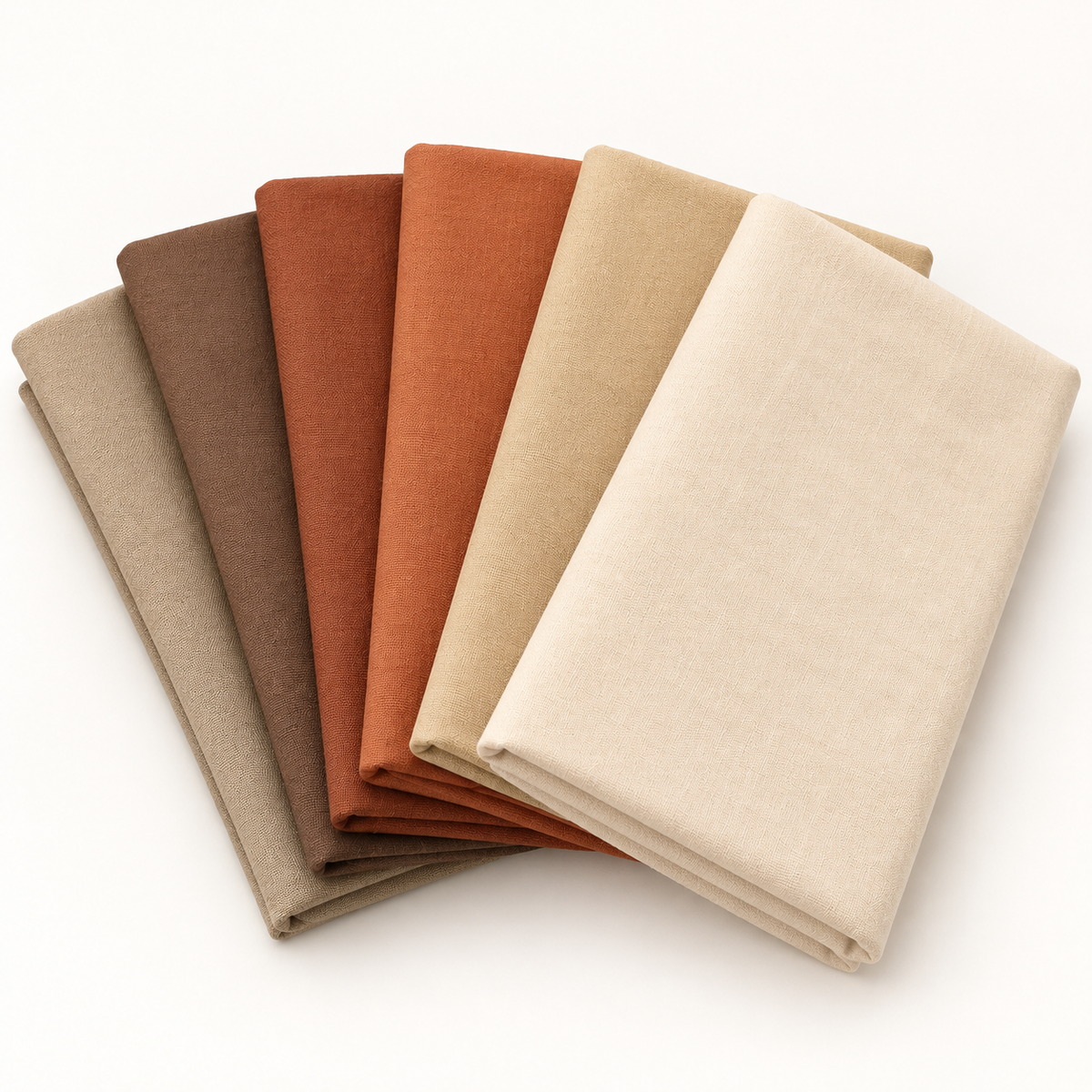 Clay & Linen Cotton Fat Quarter Bundle - 6 Pieces — AI-generated product concept, view 4