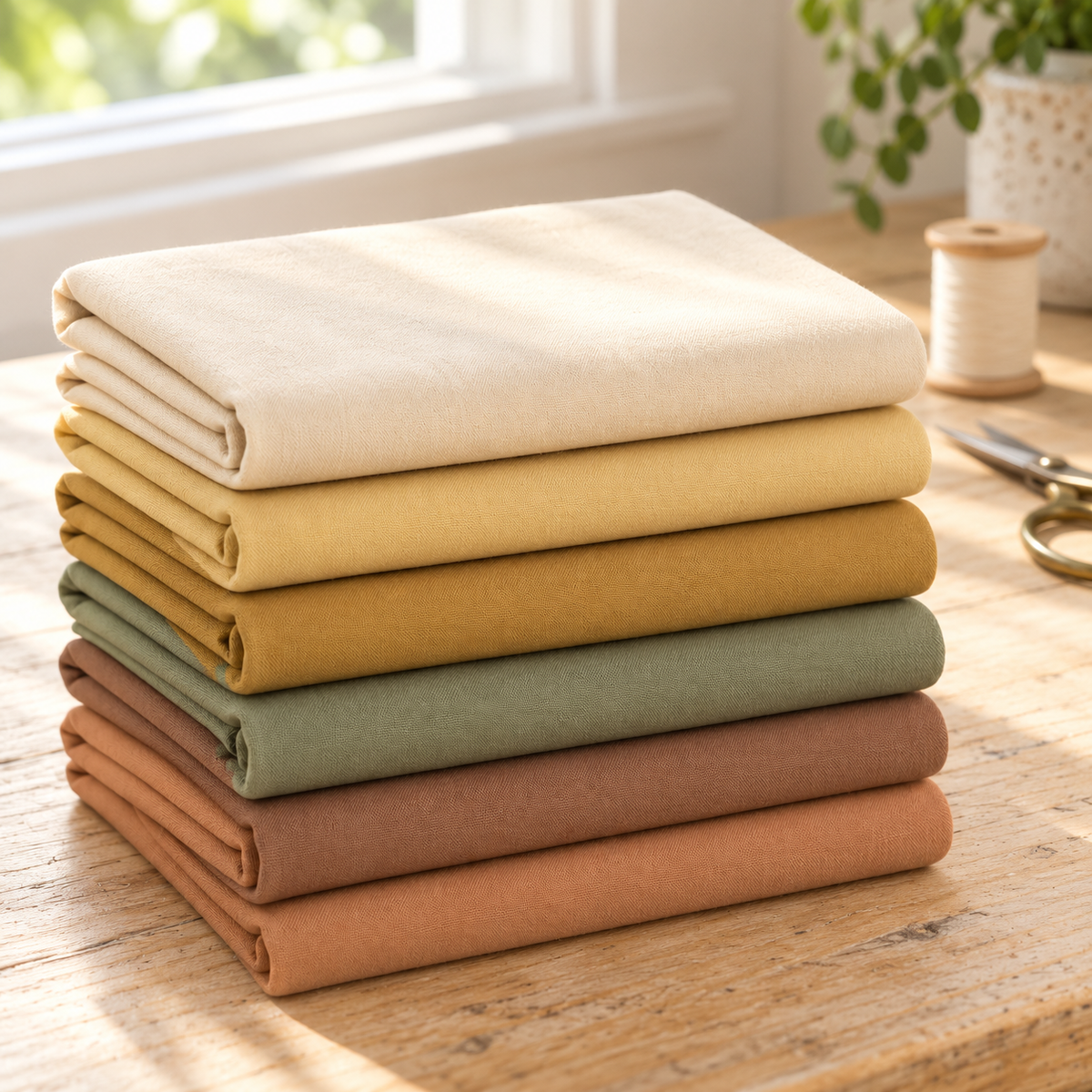 Harvest Gold Cotton Fat Quarter Bundle - 6 Pieces — AI-generated product concept, view 5
