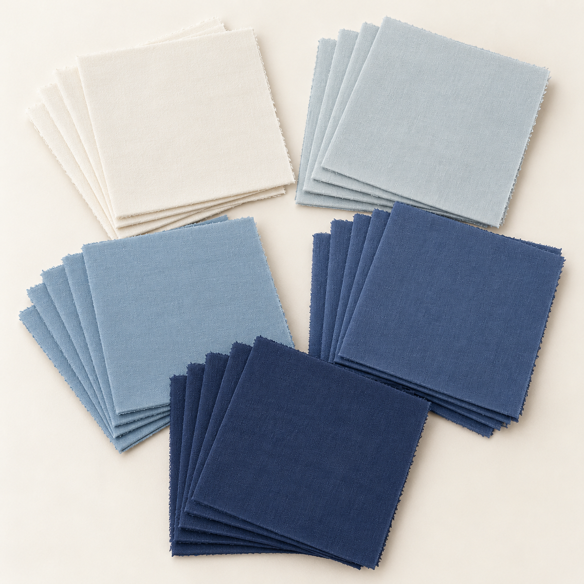 Indigo Evening Cotton 10-Inch Squares - 20 Pieces — AI-generated product concept, view 2
