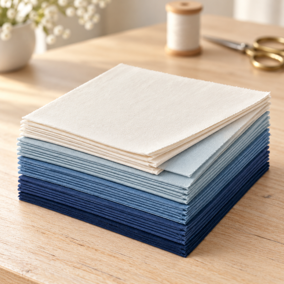 Indigo Evening Cotton 10-Inch Squares - 20 Pieces — AI-generated product concept, view 5